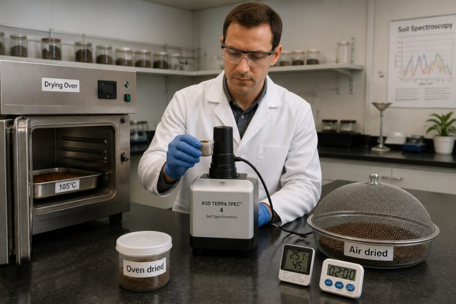 Soil Sample Drying Protocols: How Temperature and Method Affect Spectroscopy Results