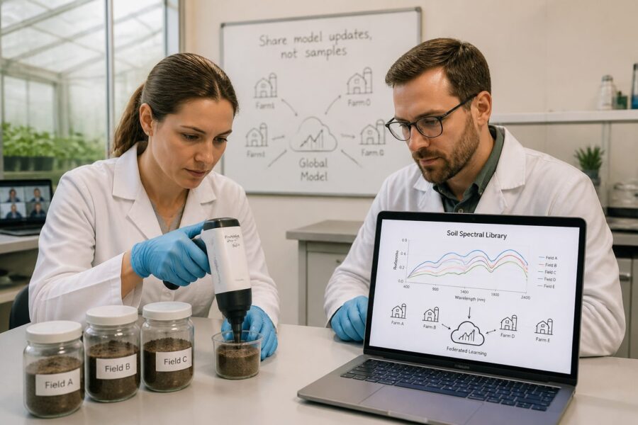 Federated Machine Learning for Soil Spectral Libraries: Sharing Data Without Sharing Samples