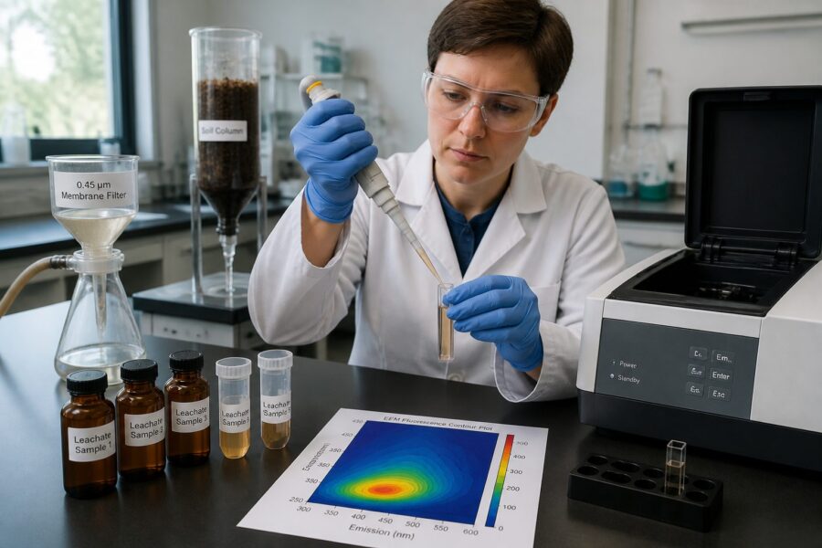 Fluorescence Spectroscopy for Dissolved Organic Matter in Soil Leachates: Methods and Interpretation