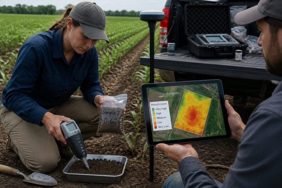 Mapping Phosphorus Availability Across Row Crop Fields Using Soil Spectroscopy
