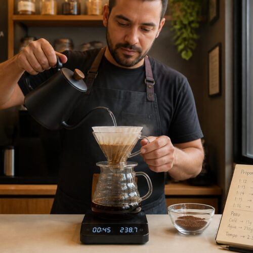 A Medida Perfeita: Guia para a Proporção Café-Água e Uso de Escalas